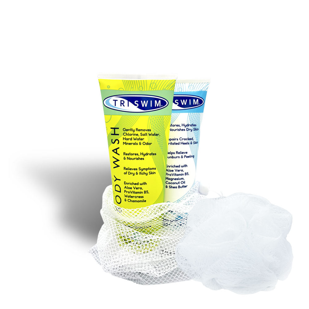 TRISWIM Body Wash | Lotion Gift Set with Loofa