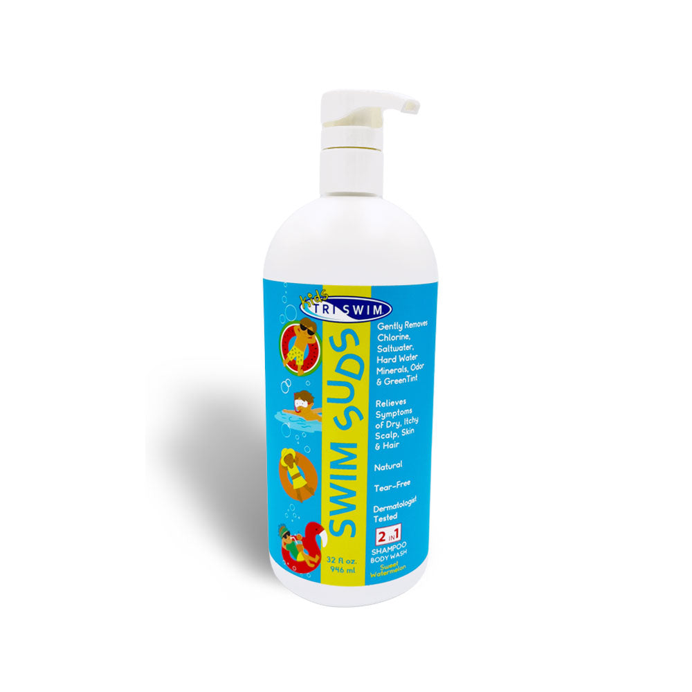 TRISWIM Kids SWIM SUDS Natural Tear-Free Chlorine-Out 2-in-1 Shampoo/Body Wash 32oz