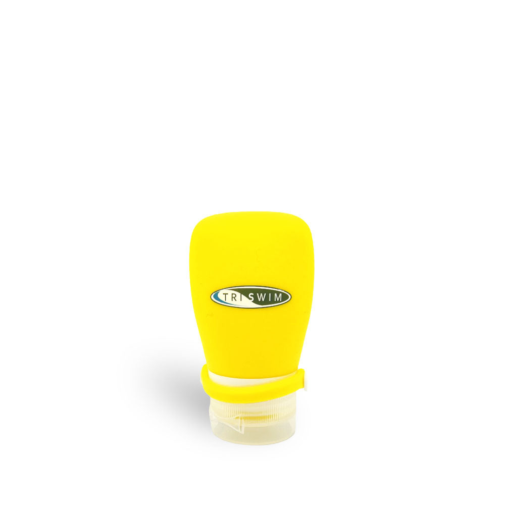 TRISWIM Squishies Refillable Silicone Bottle Yellow 2oz