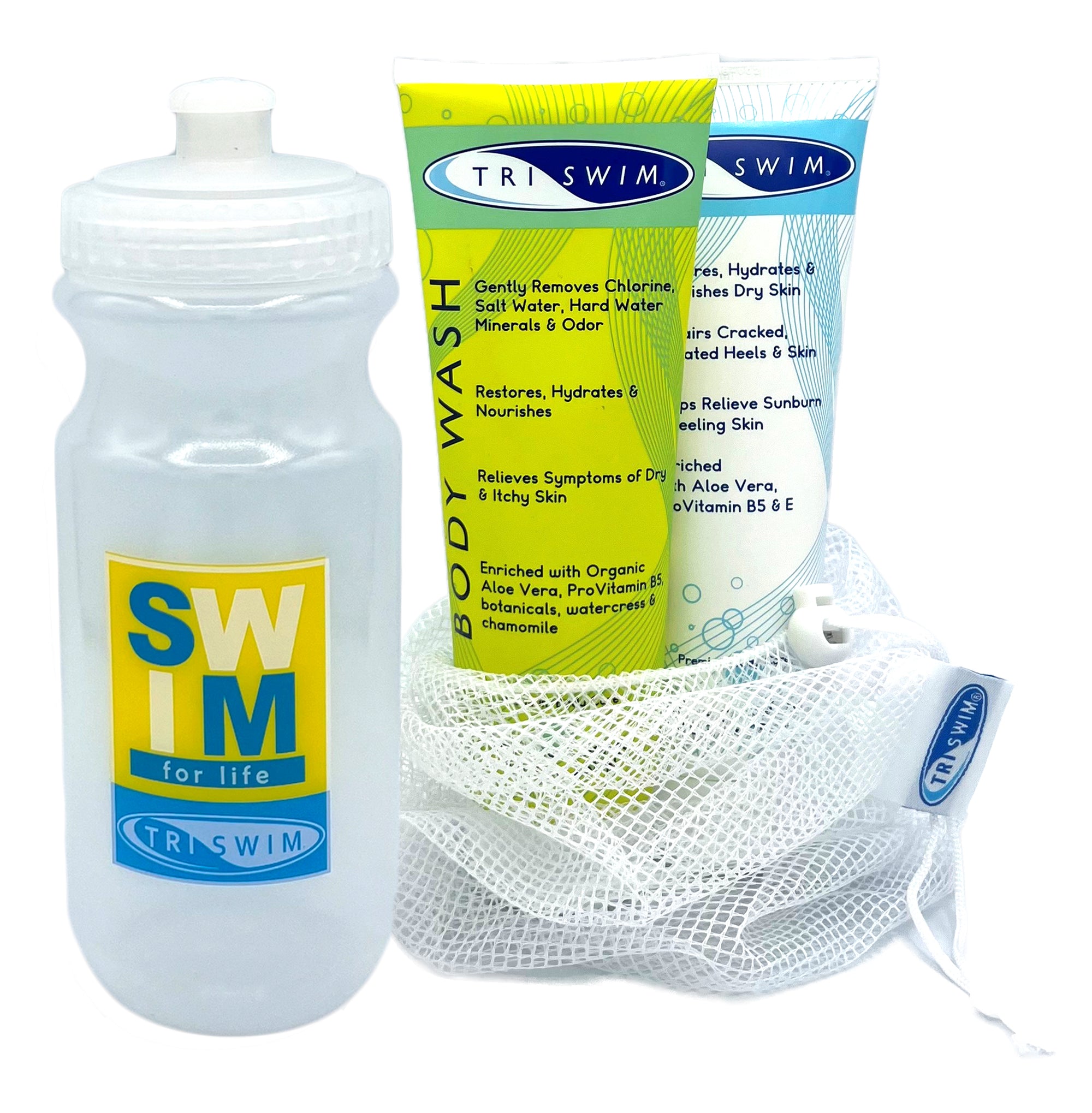 TRISWIM Body Wash | Lotion Gift Set with Water Bottle