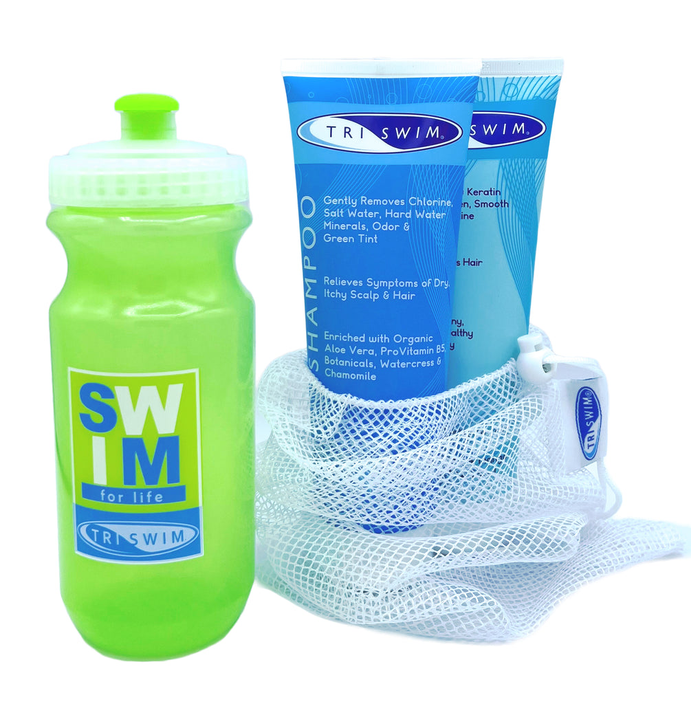 TRISWIM Shampoo/Conditioner Gift Set with Water Bottle